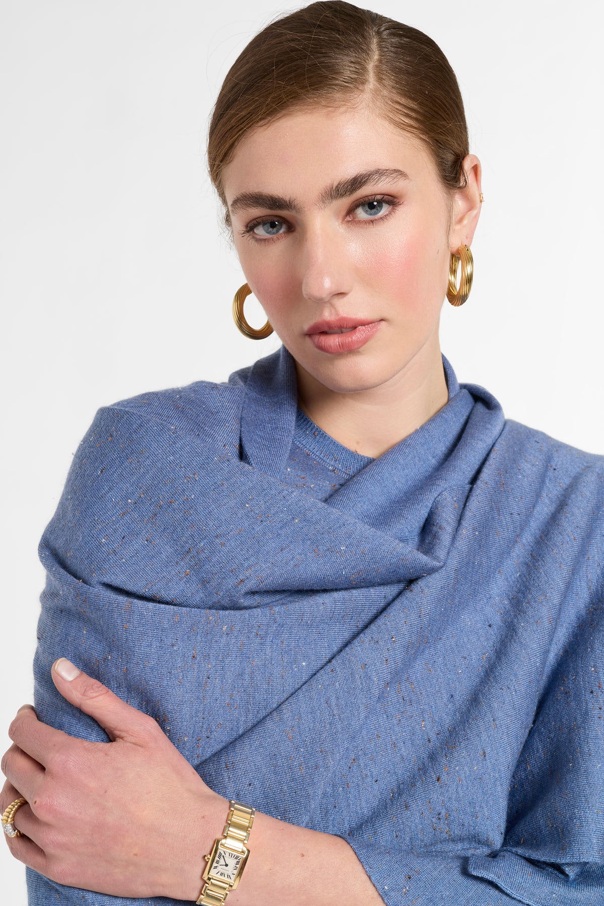 Wrap in Delft Multi, close-up detail | Eleanor Leftwich