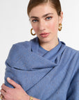 Wrap in Delft Multi, close-up detail | Eleanor Leftwich