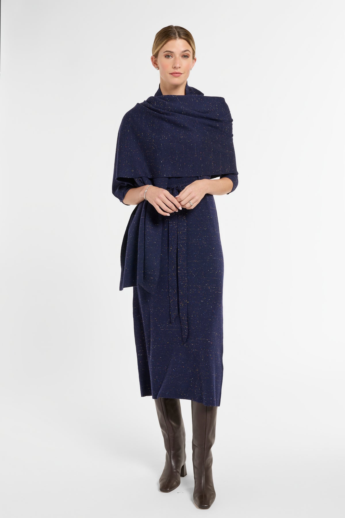 Wrap in Midnight Multi, front view | Eleanor Leftwich