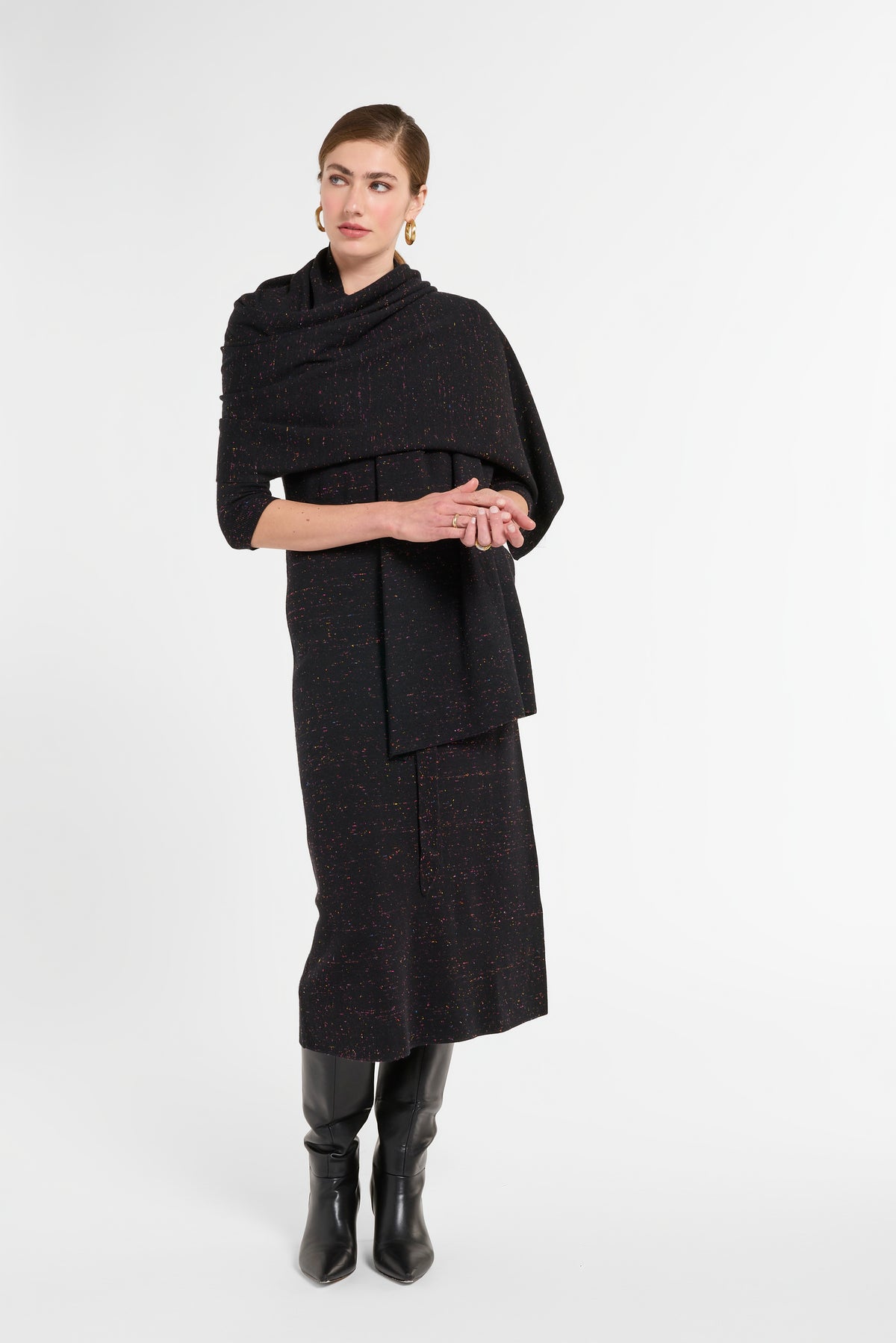 Wrap in Onyx Multi, front view | Eleanor Leftwich