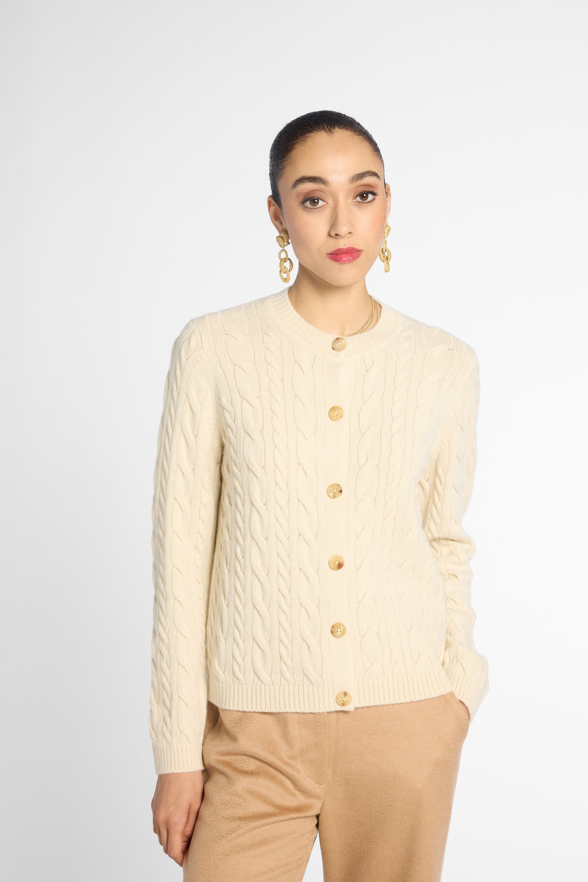 Cashmere Cable Knit Cardigan