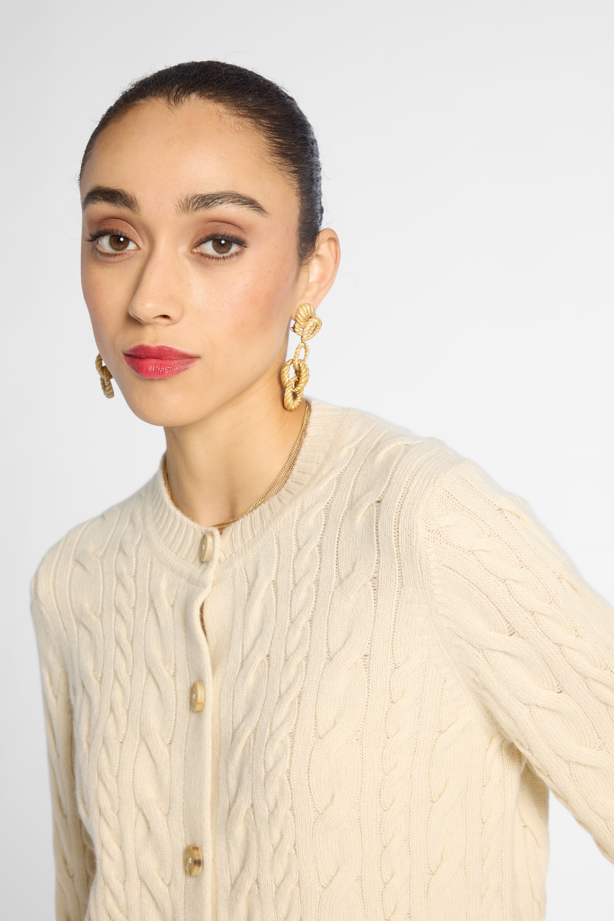 Cashmere Cable Knit Cardigan