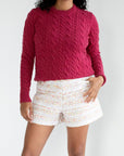 Cashmere Cable Knit Crew