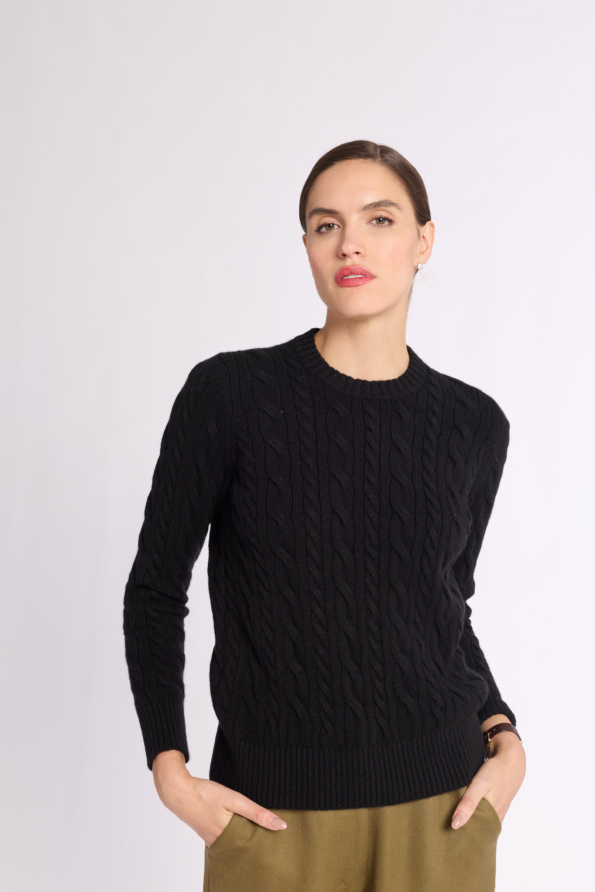 Cashmere Cable Knit Crew
