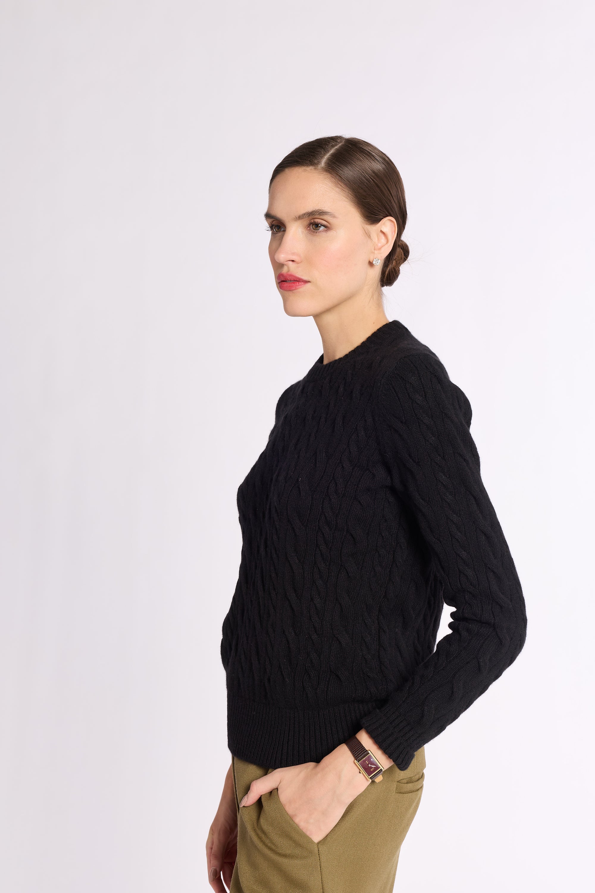 Cashmere Cable Knit Crew