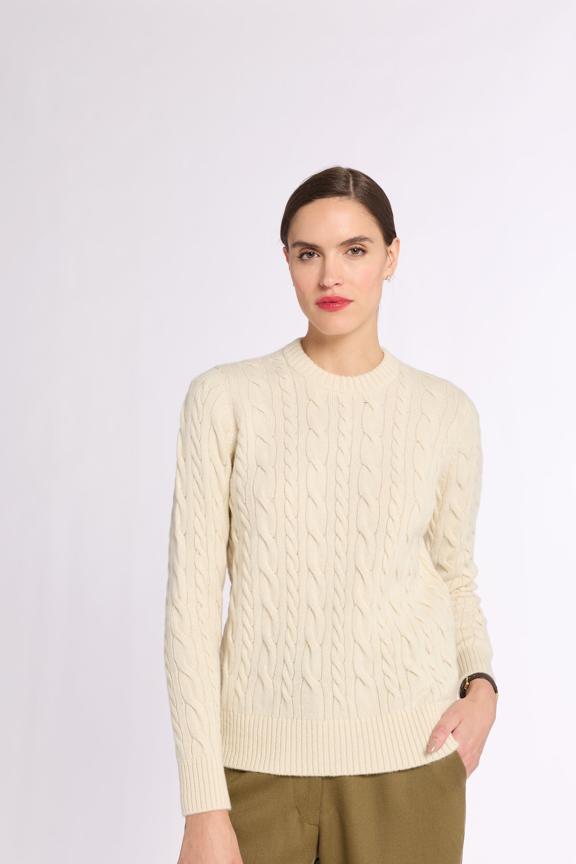 Cashmere Cable Knit Crew