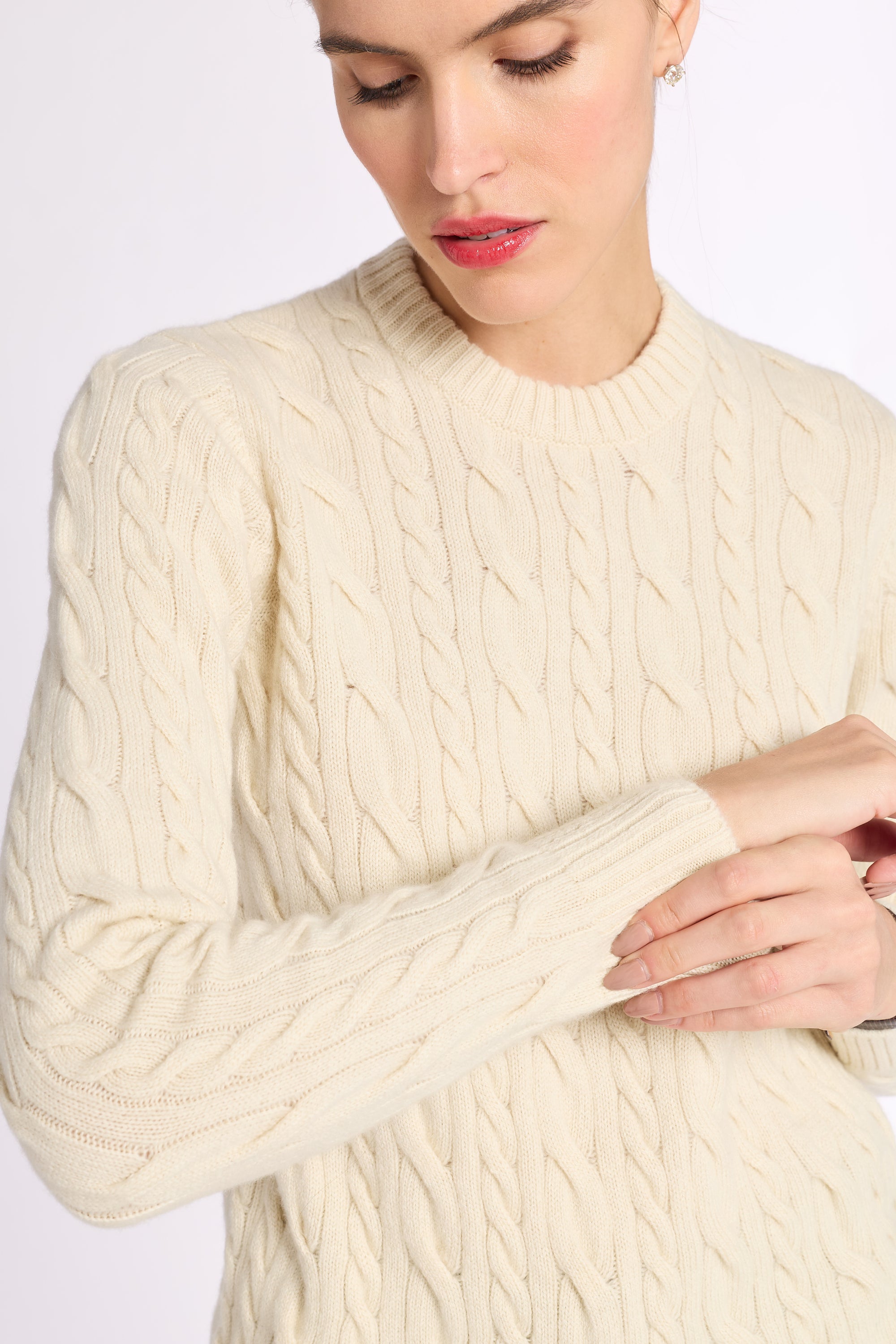 Cashmere Cable Knit Crew