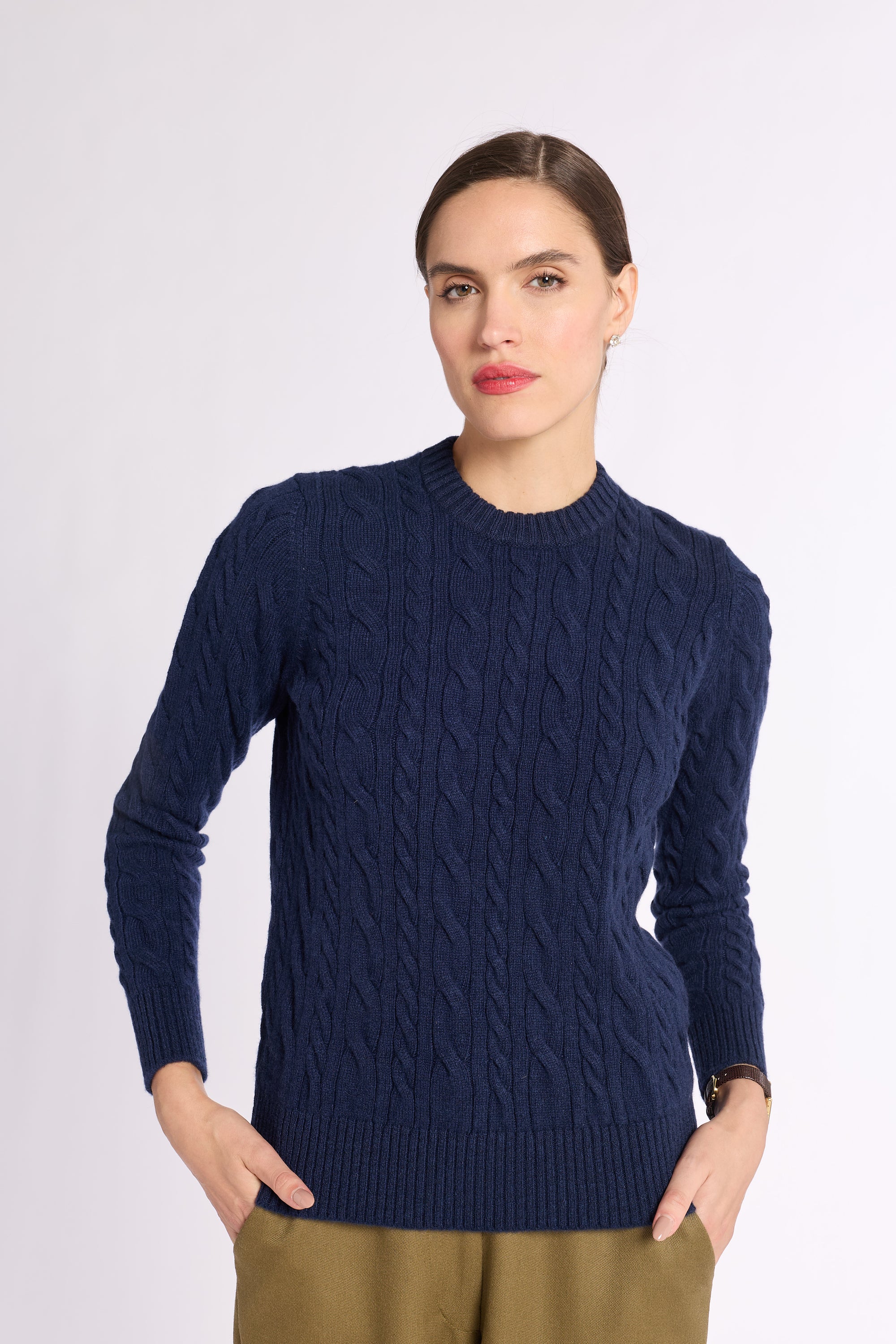 Cashmere Cable Knit Crew