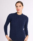 Cashmere Cable Knit Crew