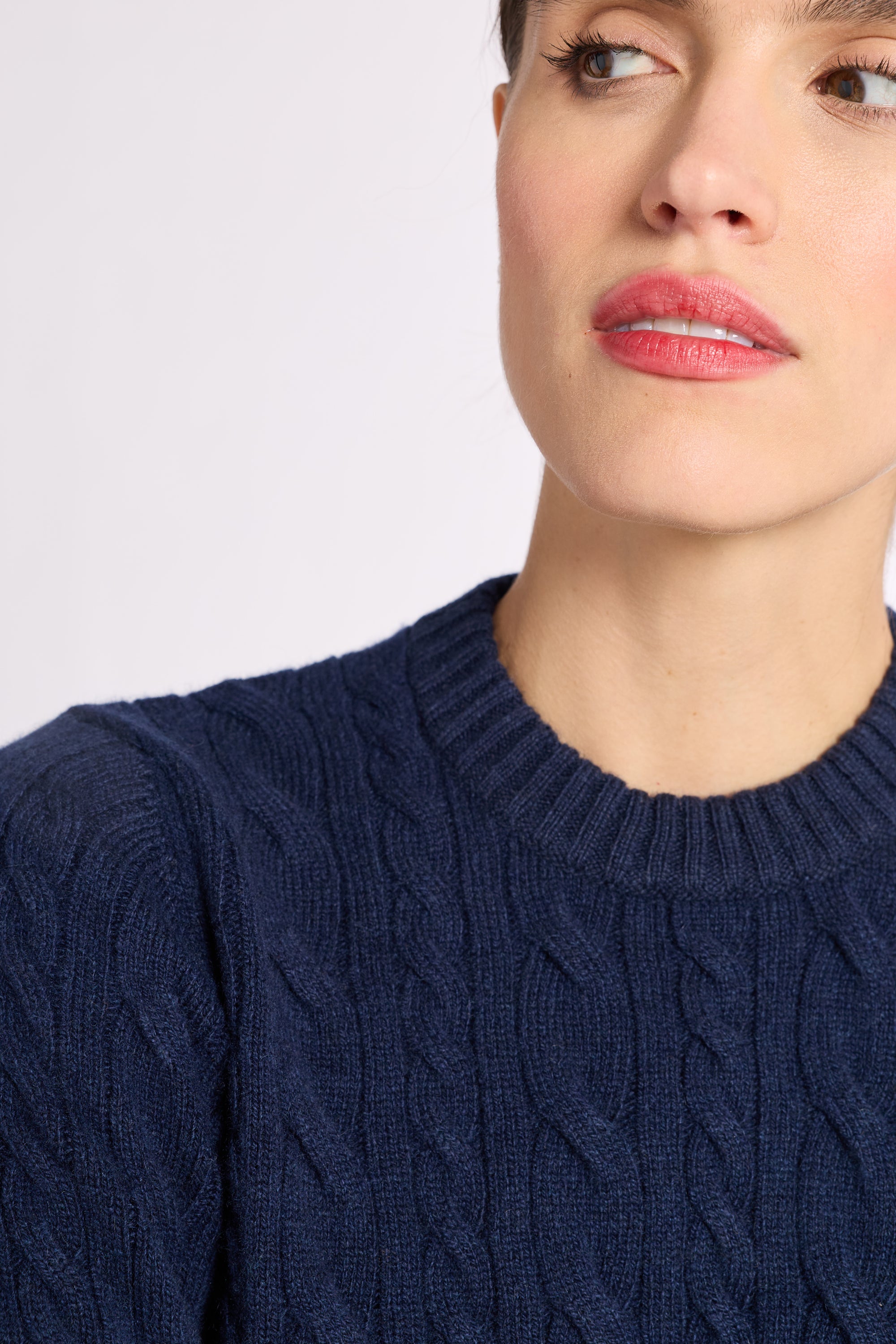 Cashmere Cable Knit Crew