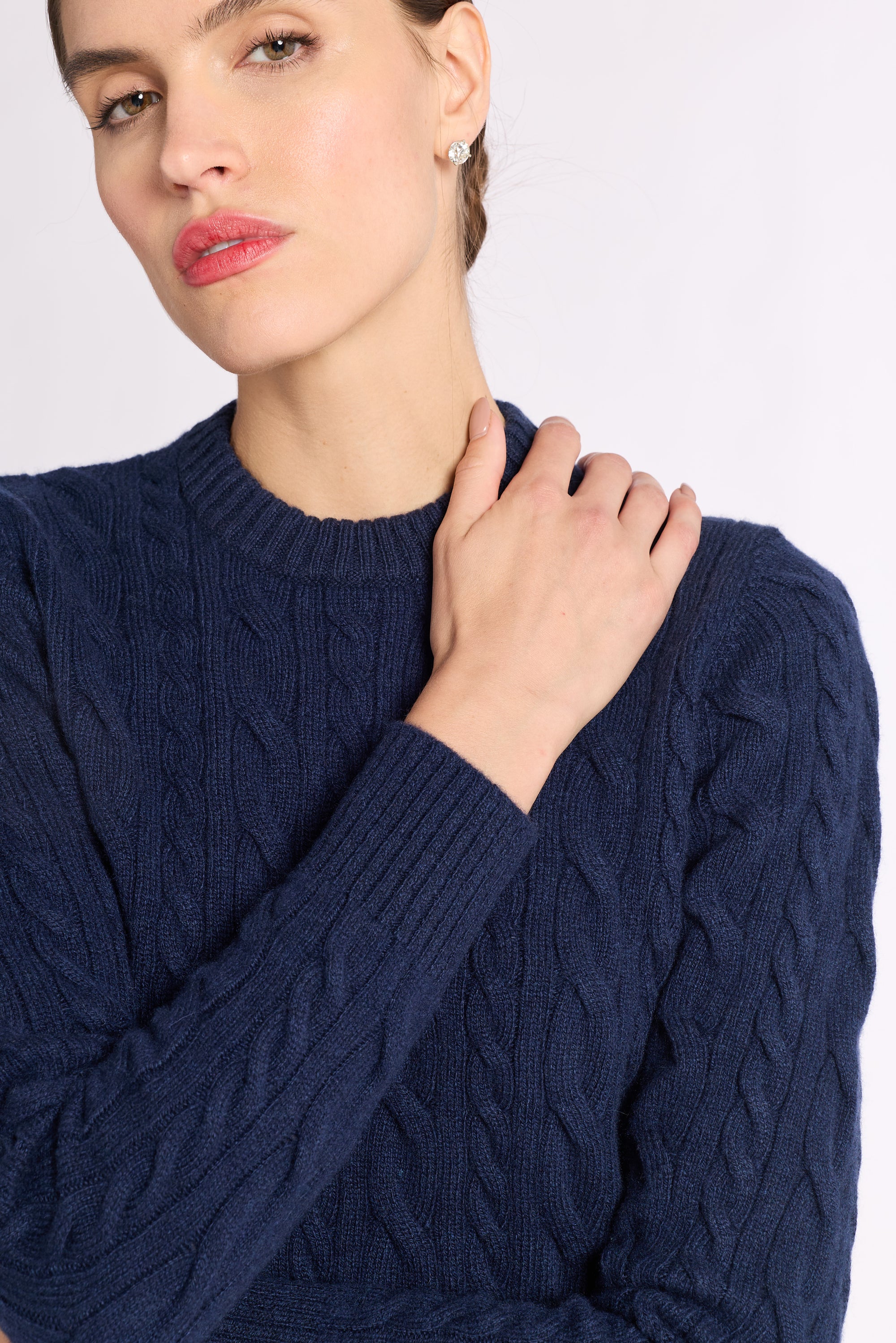 Cashmere Cable Knit Crew