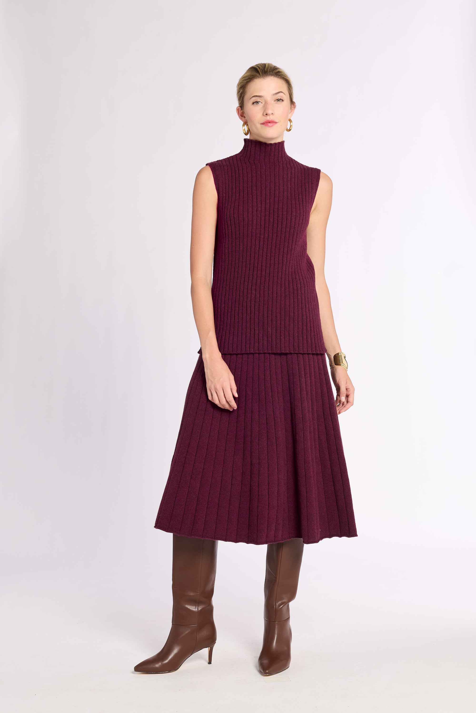 Ribbed Cashmere Shell XL / Mulberry Ribbed Cashmere Shell XL / Mulberry