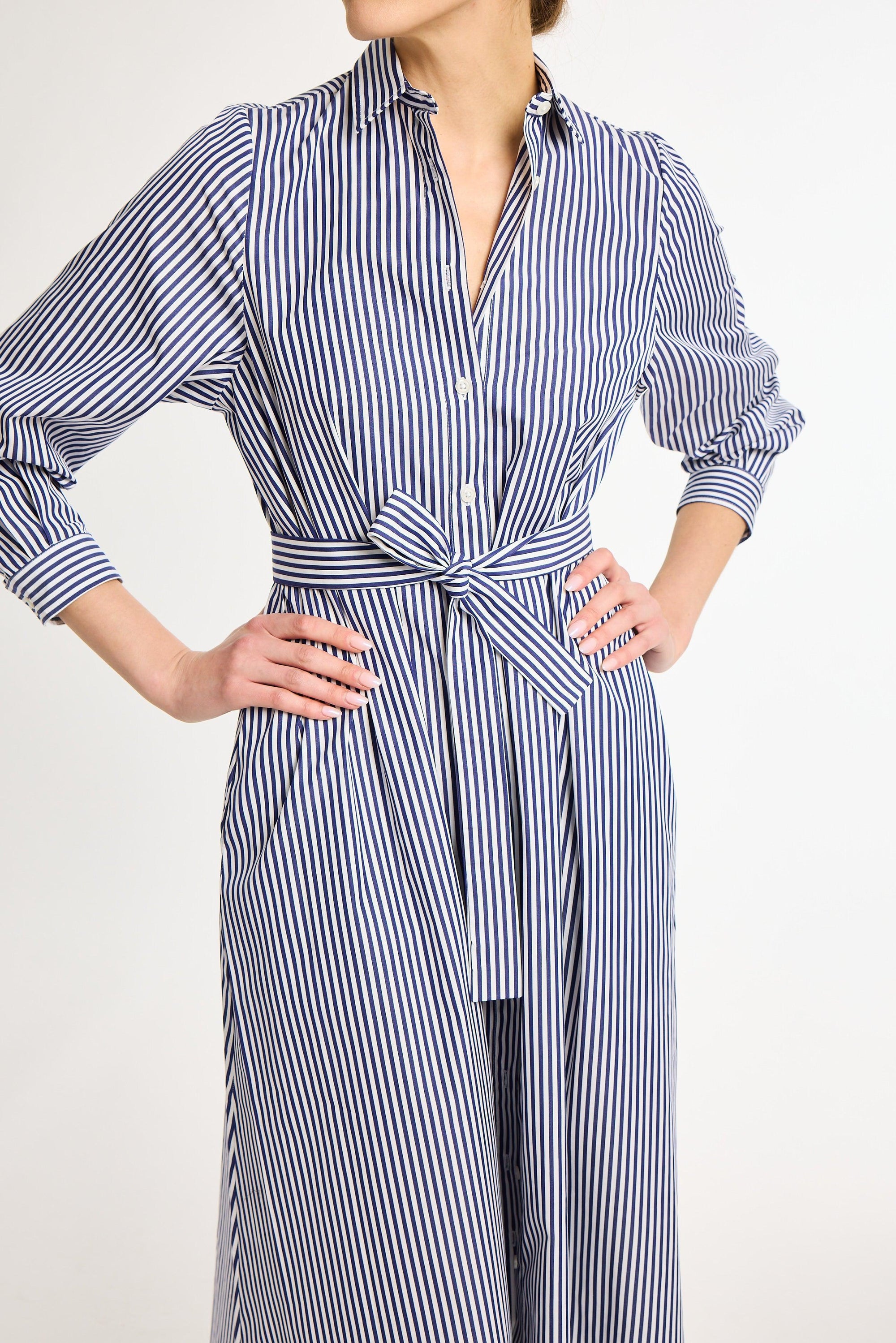 Eleanor Shirt Dress Navy Stripe / 2XL Eleanor Shirt Dress Navy Stripe / 2XL