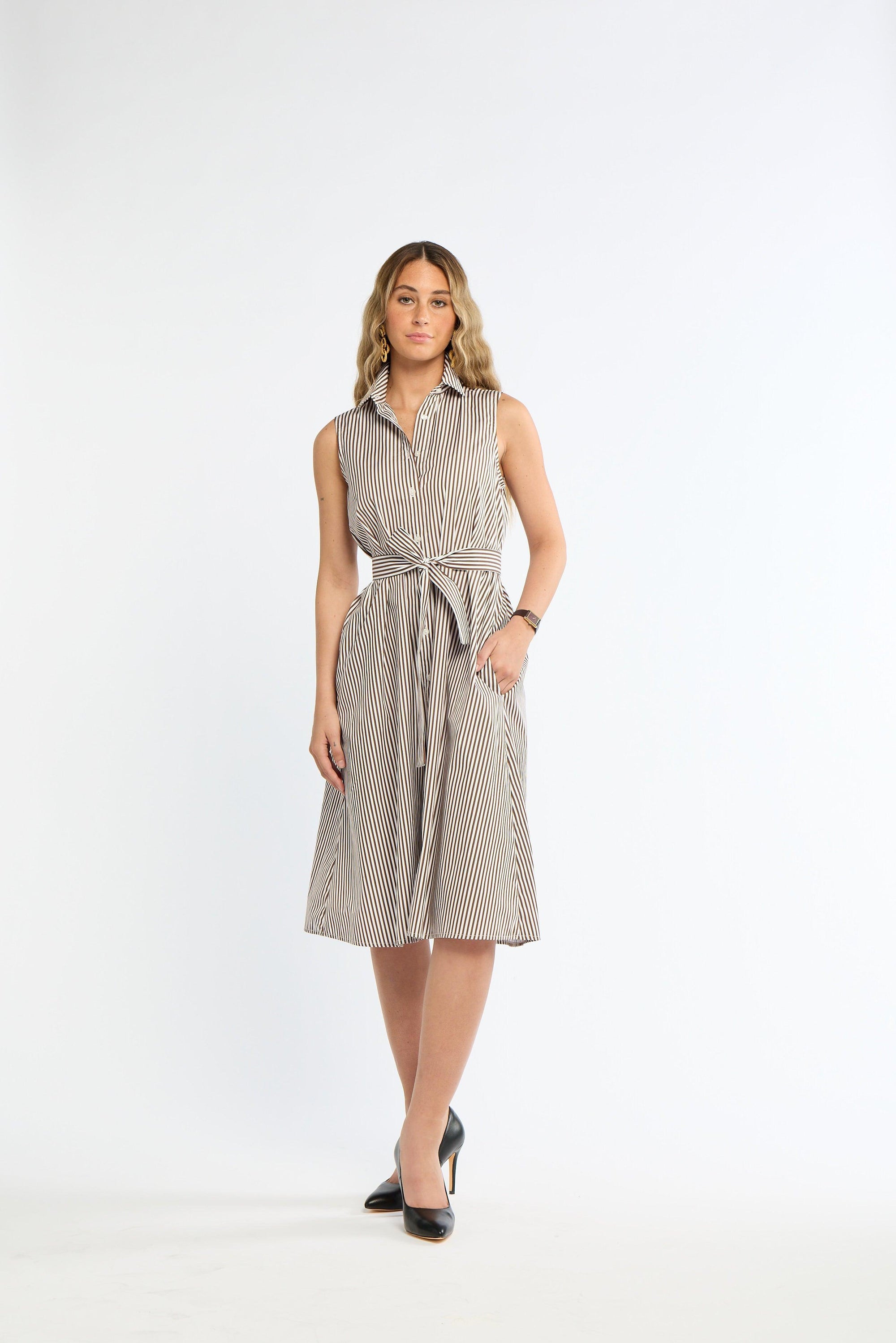 Lee Dress 2XL / Chocolate Stripe Lee Dress 2XL / Chocolate Stripe
