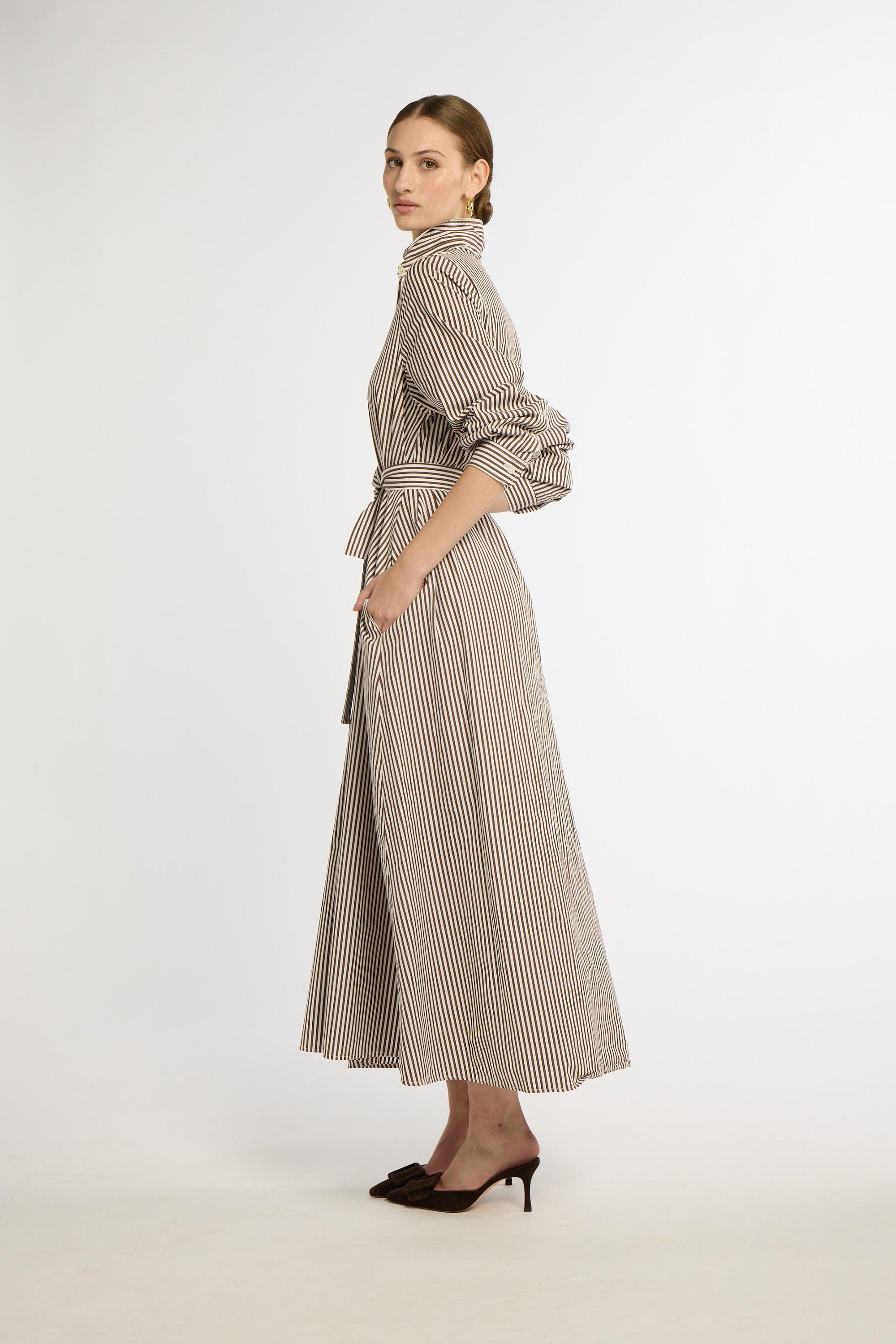 eleanor leftwich shirt dress Eleanor Shirt Dress XXS / Espresso Herringbone