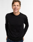 Men's All Season Crewneck in Black, front view