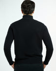Men’s Baby Cashmere Quarter-Zip in Black, back view