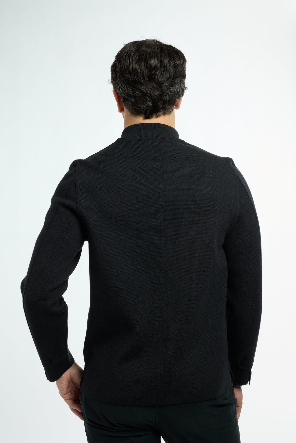 Men’s Shacket in Black, back view