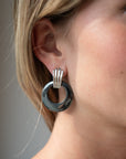 Eleanor Leftwich x Filigree Earrings Hematite & Nephrite Jade in 14k