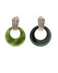 Eleanor Leftwich x Filigree Earrings Hematite & Nephrite Jade in 14k