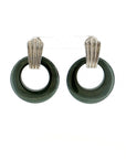 Eleanor Leftwich x Filigree Earrings Hematite & Nephrite Jade in 14k