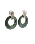 Eleanor Leftwich x Filigree Earrings Hematite & Nephrite Jade in 14k