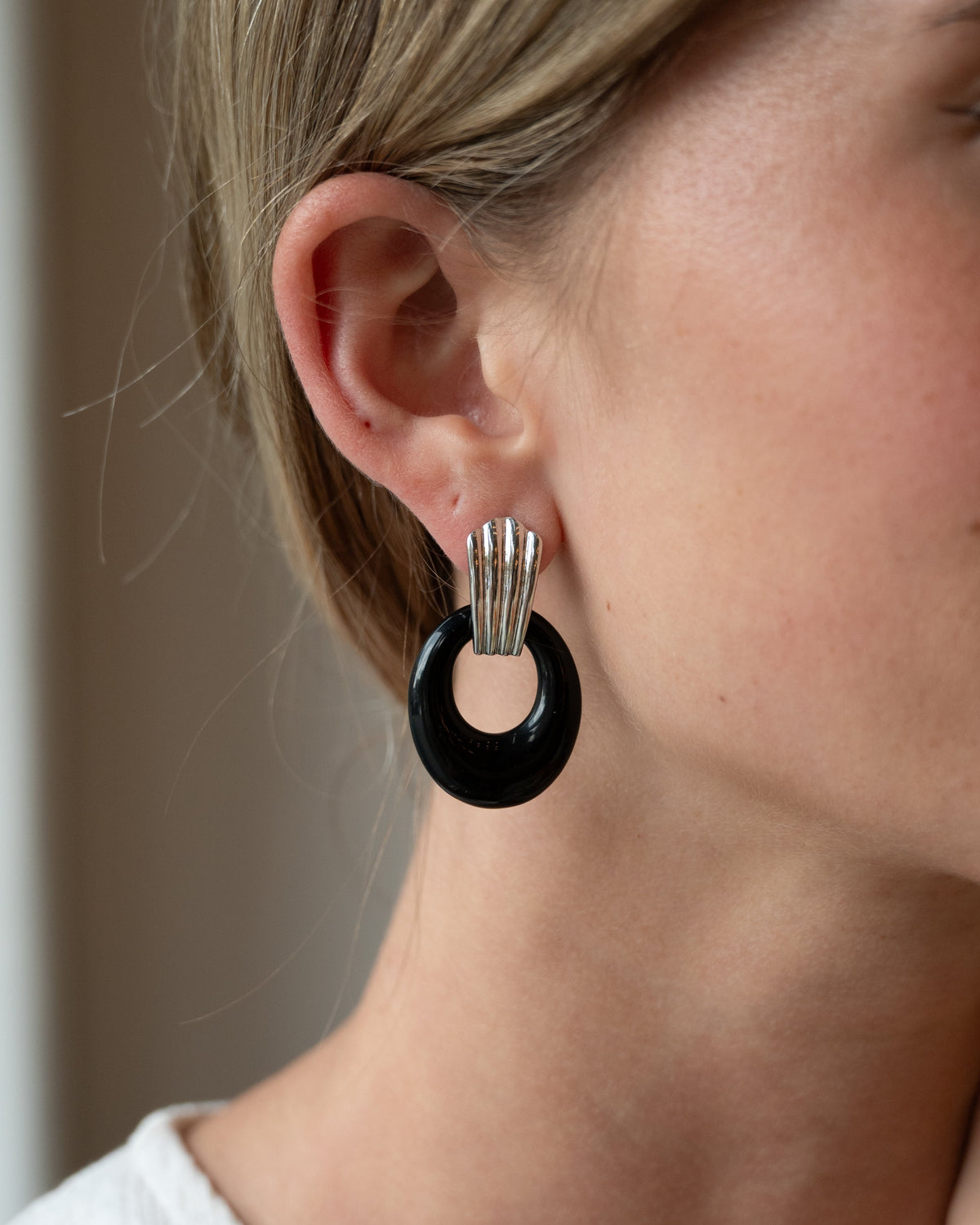 Eleanor Leftwich x Filigree Earrings Onyx &amp; Rose Quartz in 14k
