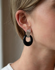 Eleanor Leftwich x Filigree Earrings Onyx & Rose Quartz in 14k