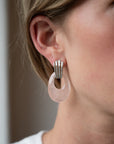 Eleanor Leftwich x Filigree Earrings Onyx & Rose Quartz in 14k
