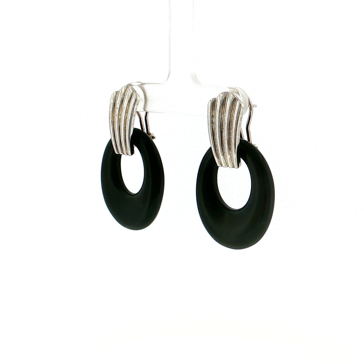 Eleanor Leftwich x Filigree Earrings Onyx &amp; Rose Quartz in 14k