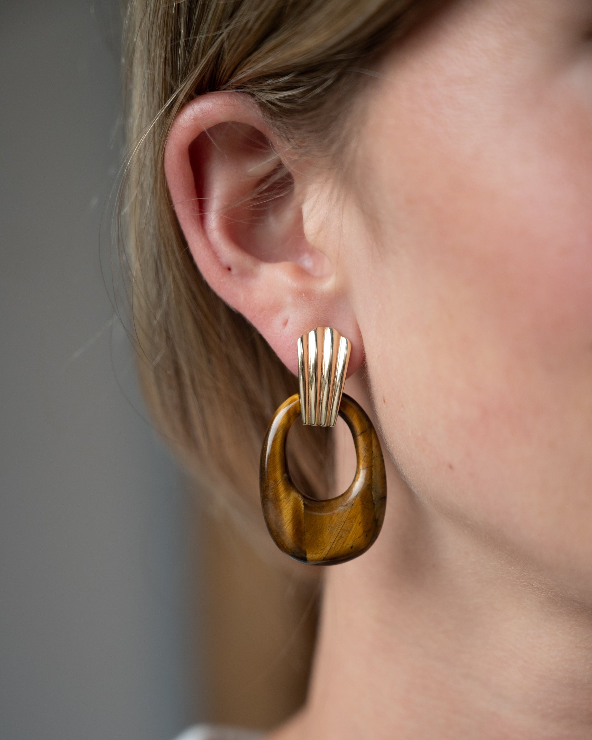 Eleanor Leftwich x Filigree Earrings Lapis &amp; Tiger's Eye in 14k