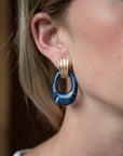 Eleanor Leftwich x Filigree Earrings Lapis & Tiger's Eye in 14k