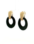 Eleanor Leftwich x Filigree Earrings Green Onyx & Black Onyx in 14k