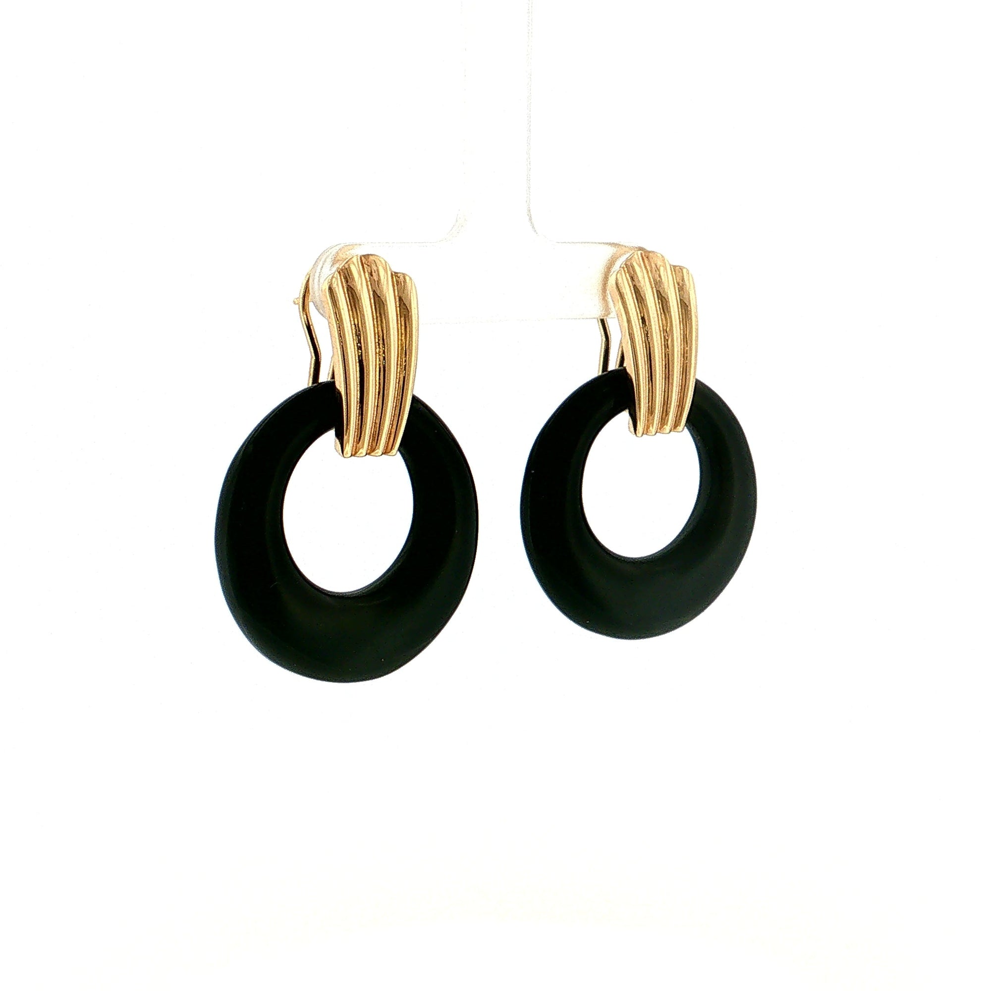 Eleanor Leftwich x Filigree Earrings Green Onyx &amp; Black Onyx in 14k