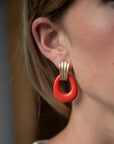 Eleanor Leftwich x Filigree Earrings Lapis & Orange Resin in 14k