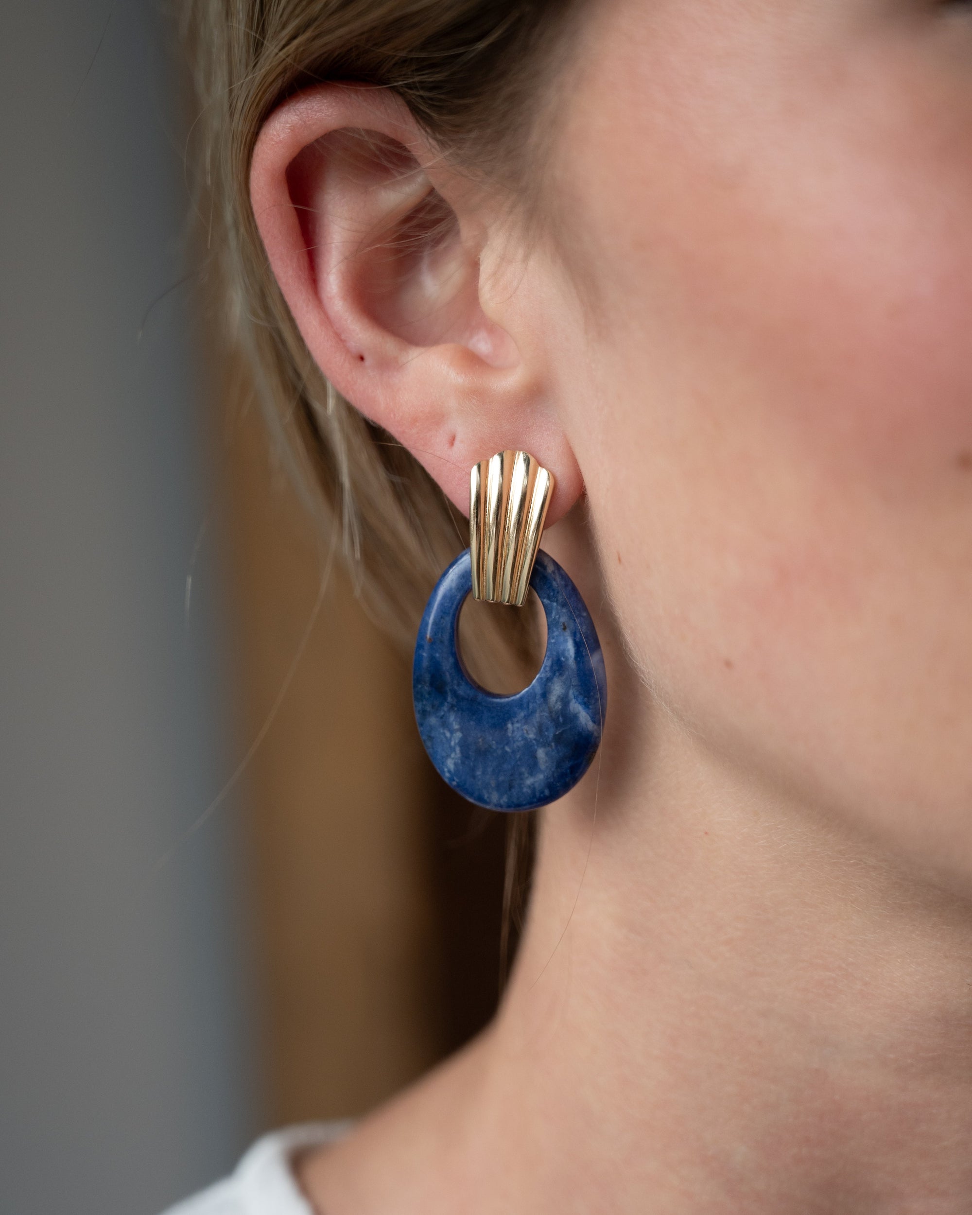 Eleanor Leftwich x Filigree Earrings Lapis &amp; Orange Resin in 14k