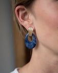 Eleanor Leftwich x Filigree Earrings Lapis & Orange Resin in 14k