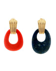 Eleanor Leftwich x Filigree Earrings Lapis & Orange Resin in 14k