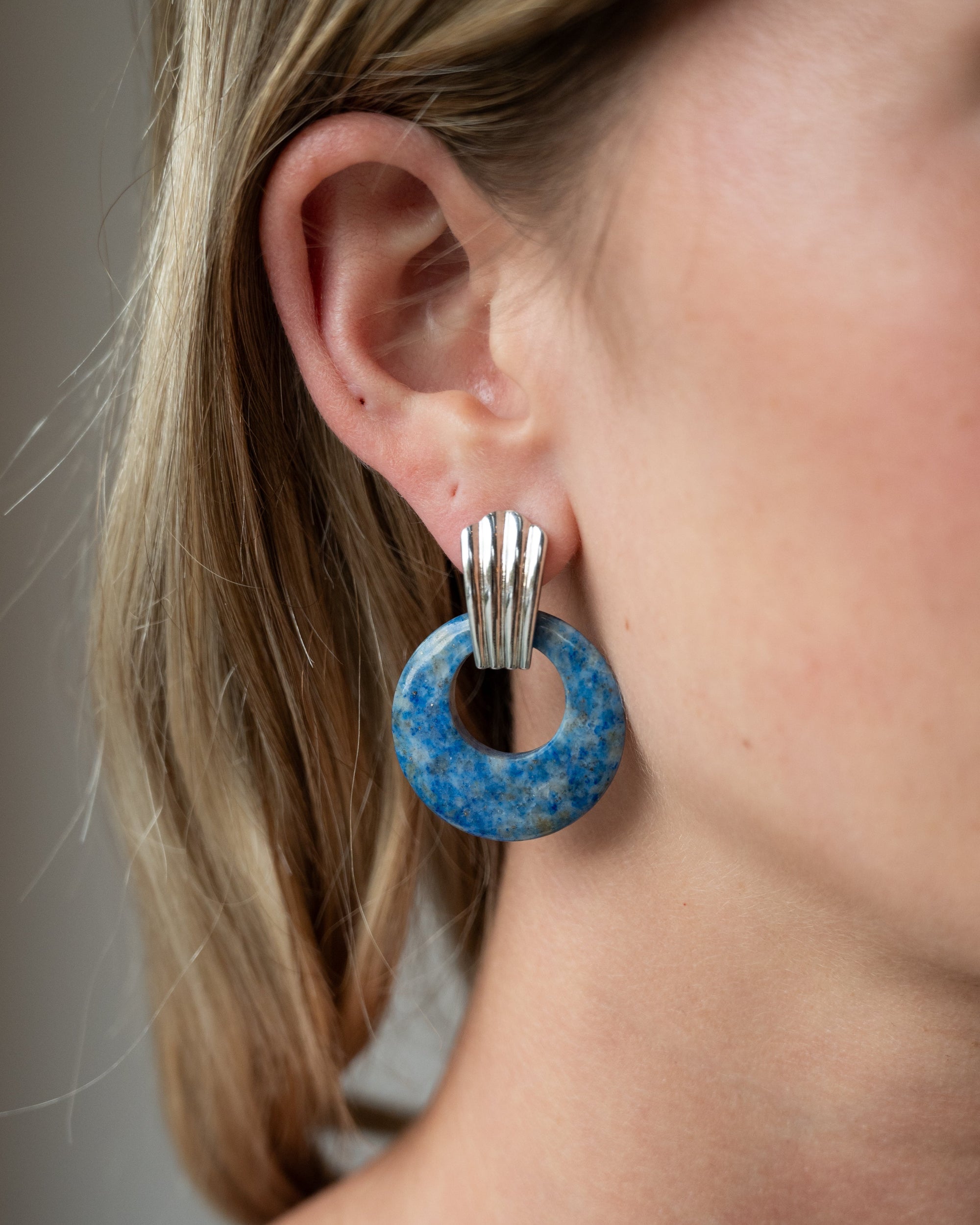 Eleanor Leftwich x Filigree Earrings Denim Lapis &amp; Jasper in 14k