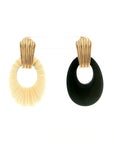Eleanor Leftwich x Filigree Earrings Onyx & Carved Bone in 14k