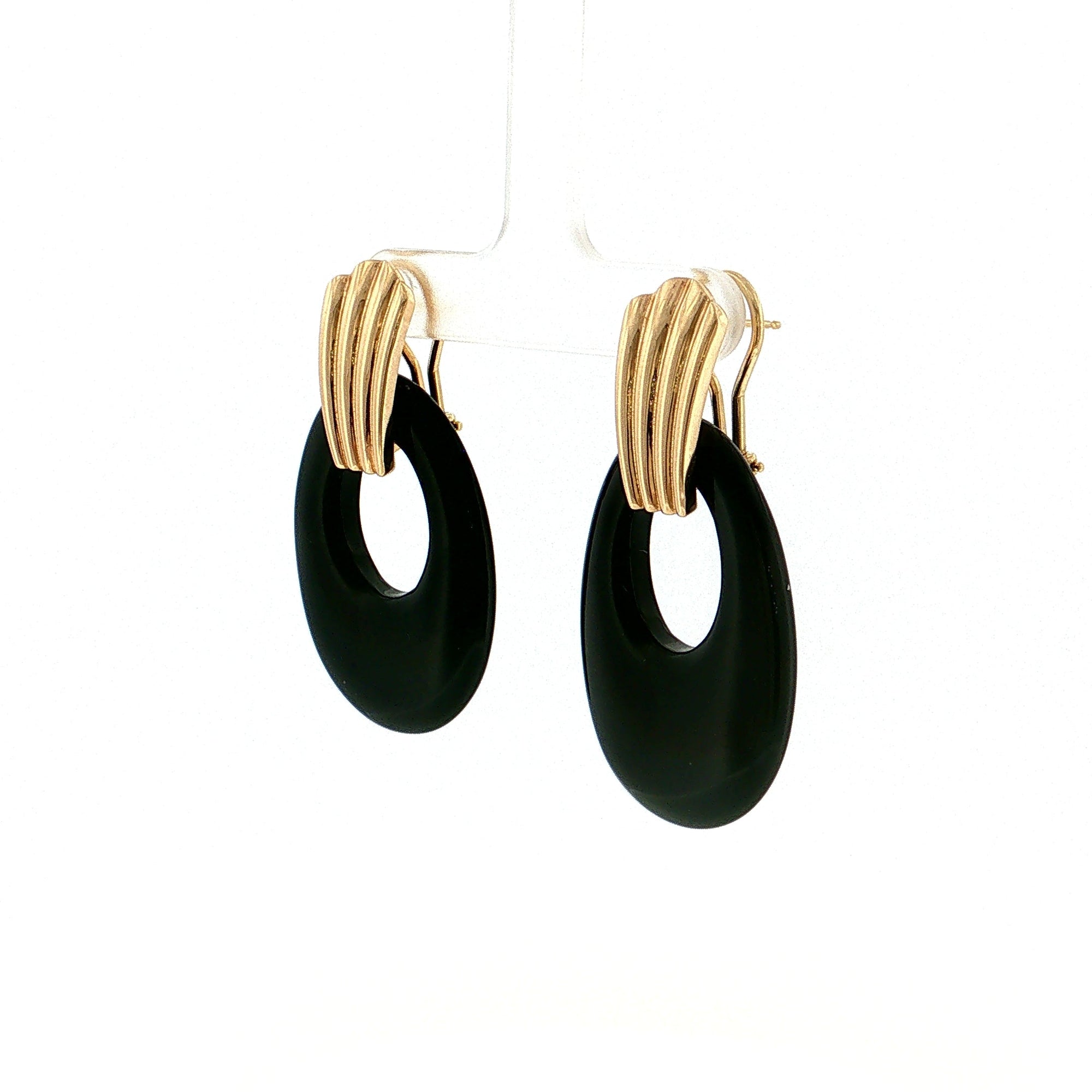 Eleanor Leftwich x Filigree Earrings Onyx &amp; Carved Bone in 14k