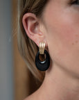 Eleanor Leftwich x Filigree Earrings Onyx & Carved Bone in 14k