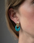 Eleanor Leftwich x Filigree Earrings Reconstituted Turquoise & Carnelian in 14k