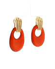 Eleanor Leftwich x Filigree Earrings Reconstituted Turquoise & Carnelian in 14k