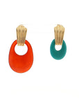 Eleanor Leftwich x Filigree Earrings Reconstituted Turquoise & Carnelian in 14k