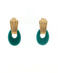 Eleanor Leftwich x Filigree Earrings Reconstituted Turquoise & Carnelian in 14k
