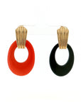 Eleanor Leftwich x Filigree Earrings Onyx & Spiny Oyster Shell in 14k