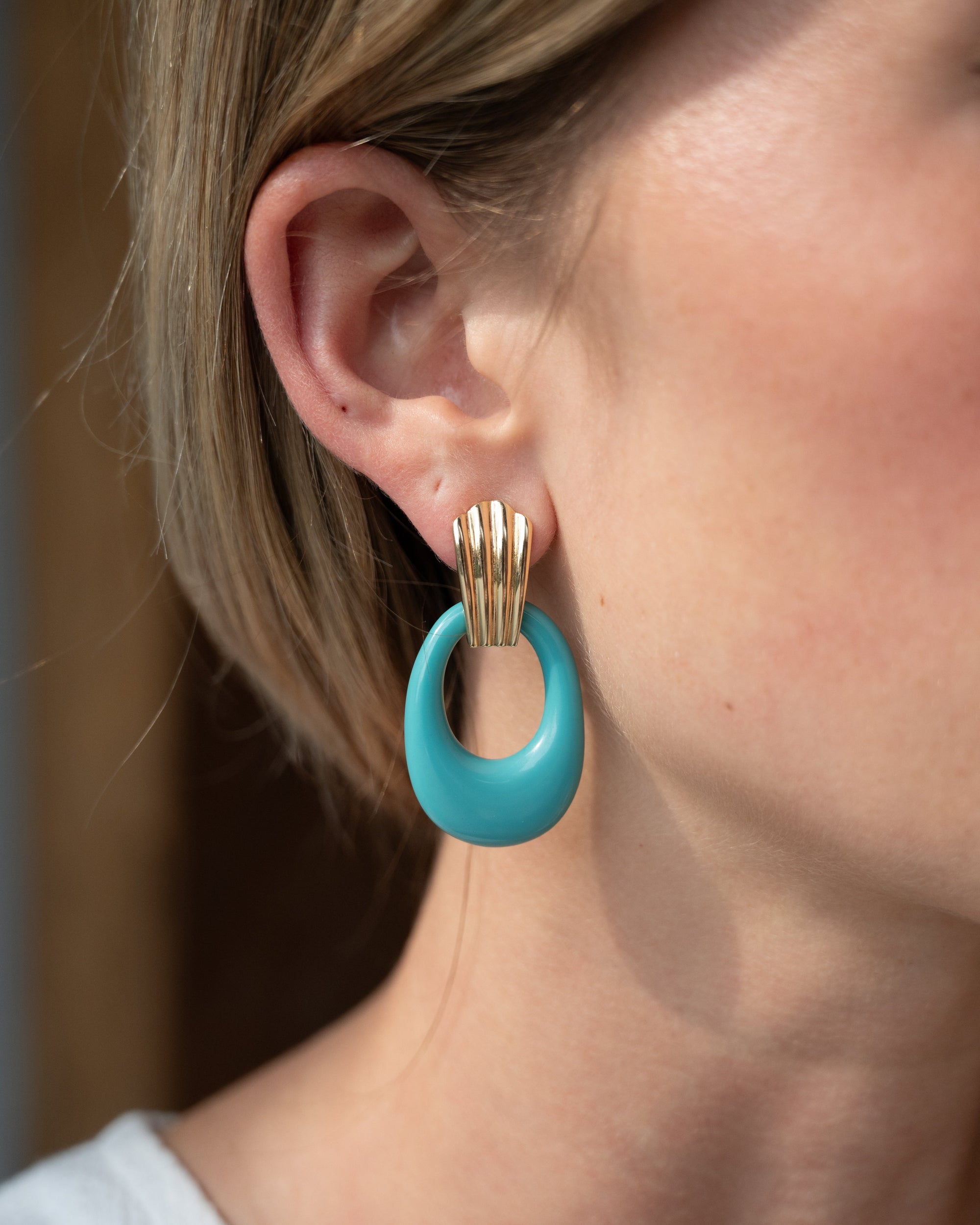 Eleanor Leftwich x Filigree Earrings Reconstituted Turquoise &amp; Carnelian in 14k