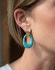 Eleanor Leftwich x Filigree Earrings Reconstituted Turquoise & Carnelian in 14k