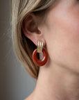 Eleanor Leftwich x Filigree Earrings Reconstituted Turquoise & Carnelian in 14k